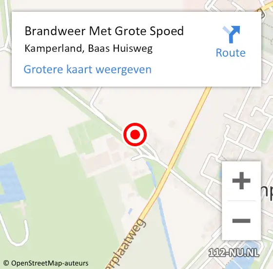 Locatie op kaart van de 112 melding: Brandweer Met Grote Spoed Naar Kamperland, Baas Huisweg op 5 april 2023 20:28