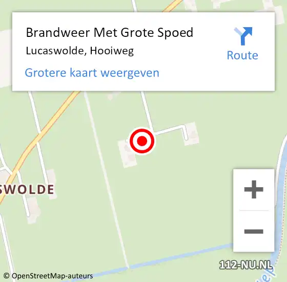Locatie op kaart van de 112 melding: Brandweer Met Grote Spoed Naar Lucaswolde, Hooiweg op 5 april 2023 20:37
