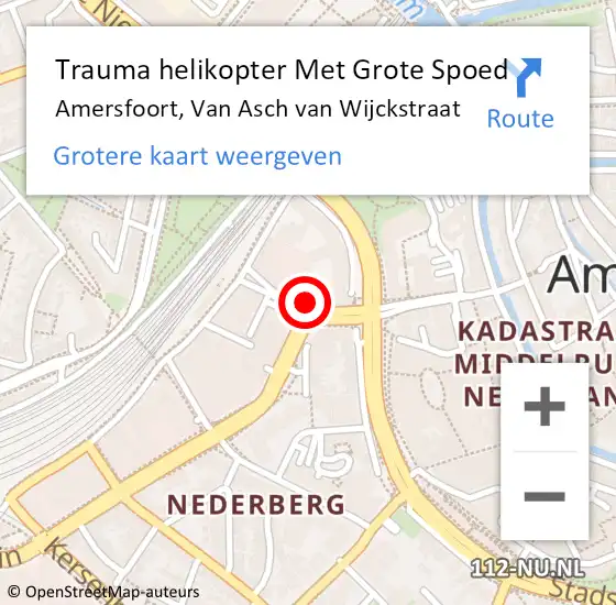 Locatie op kaart van de 112 melding: Trauma helikopter Met Grote Spoed Naar Amersfoort, Van Asch van Wijckstraat op 5 april 2023 21:09