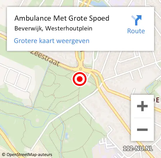 Locatie op kaart van de 112 melding: Ambulance Met Grote Spoed Naar Beverwijk, Westerhoutplein op 5 april 2023 21:54