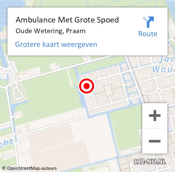 Locatie op kaart van de 112 melding: Ambulance Met Grote Spoed Naar Oude Wetering, Praam op 6 april 2023 07:45