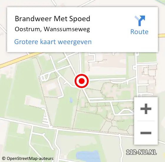 Locatie op kaart van de 112 melding: Brandweer Met Spoed Naar Oostrum, Wanssumseweg op 6 april 2023 19:52