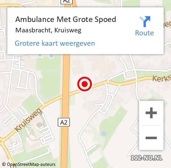 Locatie op kaart van de 112 melding: Ambulance Met Grote Spoed Naar Maasbracht, Kruisweg op 6 april 2023 20:00