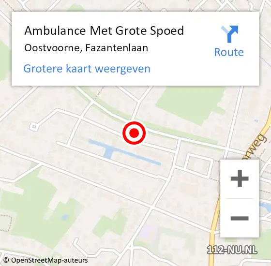 Locatie op kaart van de 112 melding: Ambulance Met Grote Spoed Naar Oostvoorne, Fazantenlaan op 7 april 2023 06:15