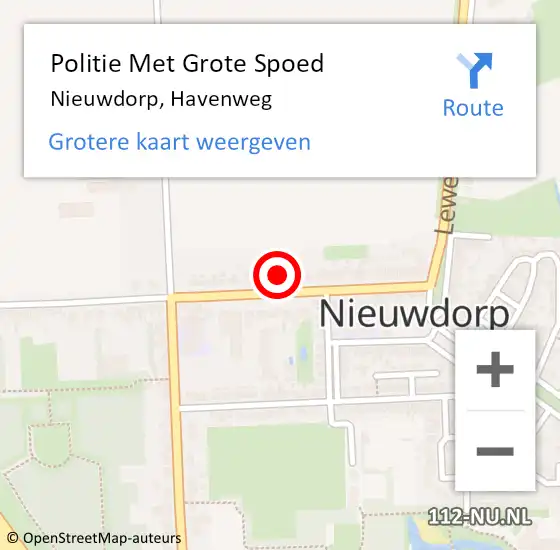 Locatie op kaart van de 112 melding: Politie Met Grote Spoed Naar Nieuwdorp, Havenweg op 7 april 2023 06:36