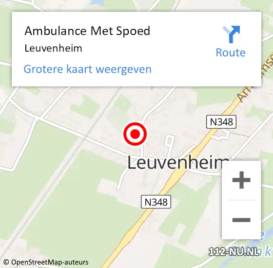 Locatie op kaart van de 112 melding: Ambulance Met Spoed Naar Leuvenheim op 7 april 2023 08:25