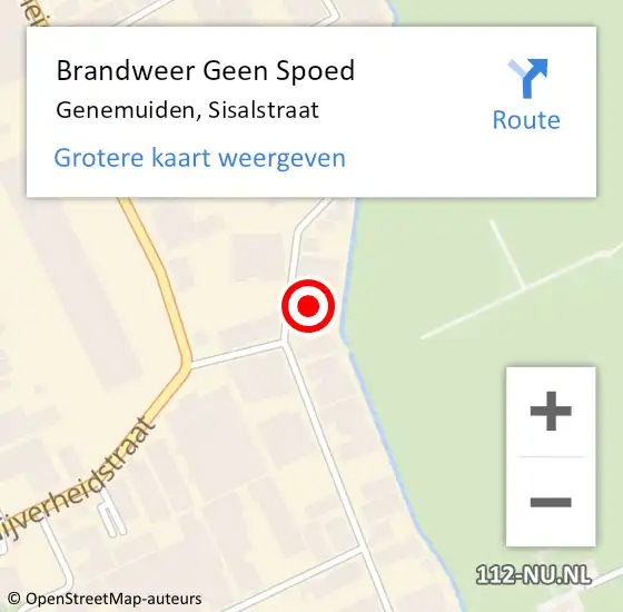 Locatie op kaart van de 112 melding: Brandweer Geen Spoed Naar Genemuiden, Sisalstraat op 7 april 2023 08:45
