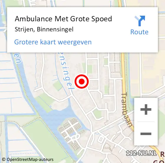 Locatie op kaart van de 112 melding: Ambulance Met Grote Spoed Naar Strijen, Binnensingel op 7 april 2023 10:54