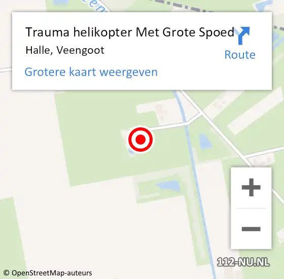 Locatie op kaart van de 112 melding: Trauma helikopter Met Grote Spoed Naar Halle, Veengoot op 7 april 2023 13:51