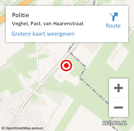 Locatie op kaart van de 112 melding: Politie Veghel, Past. van Haarenstraat op 7 april 2023 15:35