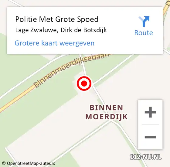 Locatie op kaart van de 112 melding: Politie Met Grote Spoed Naar Lage Zwaluwe, Dirk de Botsdijk op 7 april 2023 21:20