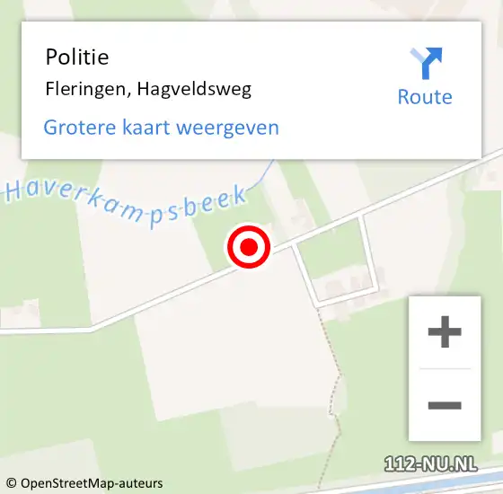 Locatie op kaart van de 112 melding: Politie Fleringen, Hagveldsweg op 7 april 2023 23:12