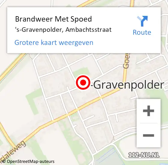 Locatie op kaart van de 112 melding: Brandweer Met Spoed Naar 's-Gravenpolder, Ambachtsstraat op 8 april 2023 07:04
