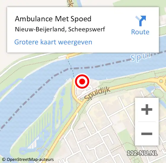 Locatie op kaart van de 112 melding: Ambulance Met Spoed Naar Nieuw-Beijerland, Scheepswerf op 8 april 2023 08:52