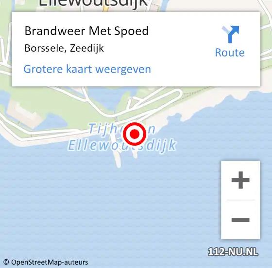Locatie op kaart van de 112 melding: Brandweer Met Spoed Naar Borssele, Zeedijk op 8 april 2023 10:59