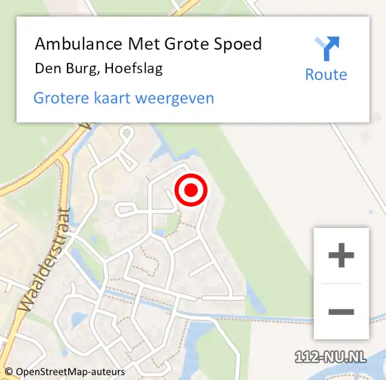 Locatie op kaart van de 112 melding: Ambulance Met Grote Spoed Naar Den Burg, Hoefslag op 8 april 2023 13:26