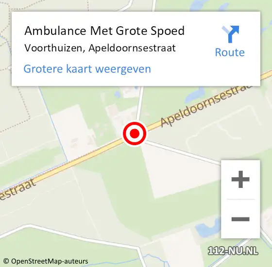 Locatie op kaart van de 112 melding: Ambulance Met Grote Spoed Naar Voorthuizen, Apeldoornsestraat op 21 augustus 2014 16:18