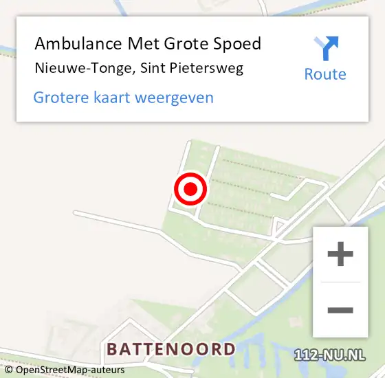 Locatie op kaart van de 112 melding: Ambulance Met Grote Spoed Naar Nieuwe-Tonge, Sint Pietersweg op 8 april 2023 17:27