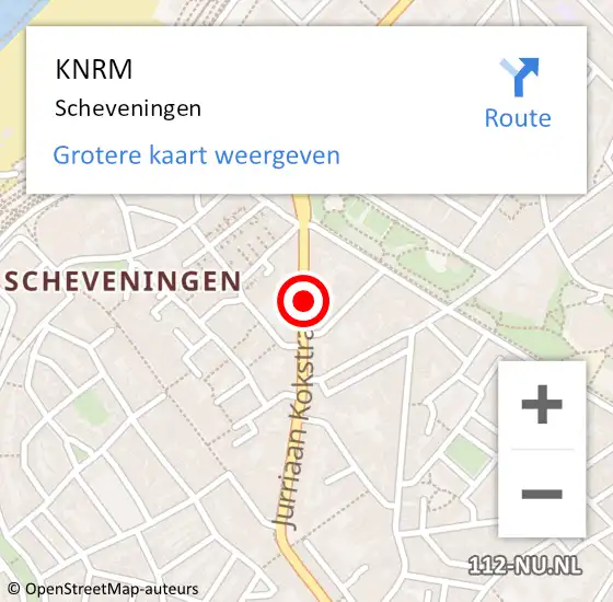 Locatie op kaart van de 112 melding: KNRM Scheveningen op 21 augustus 2014 16:40
