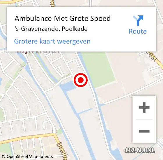 Locatie op kaart van de 112 melding: Ambulance Met Grote Spoed Naar 's-Gravenzande, Poelkade op 8 april 2023 18:29