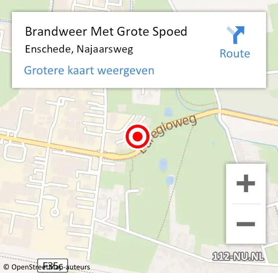 Locatie op kaart van de 112 melding: Brandweer Met Grote Spoed Naar Enschede, Najaarsweg op 8 april 2023 19:00