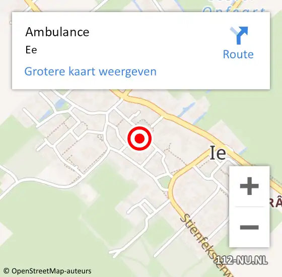 Locatie op kaart van de 112 melding: Ambulance Ee op 8 april 2023 19:09