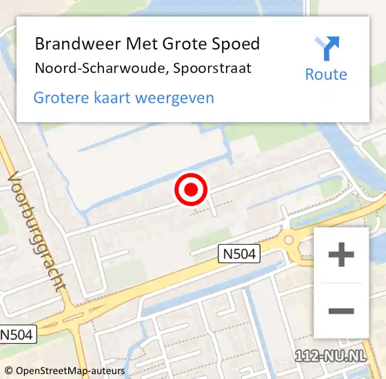 Locatie op kaart van de 112 melding: Brandweer Met Grote Spoed Naar Noord-Scharwoude, Spoorstraat op 8 april 2023 21:58
