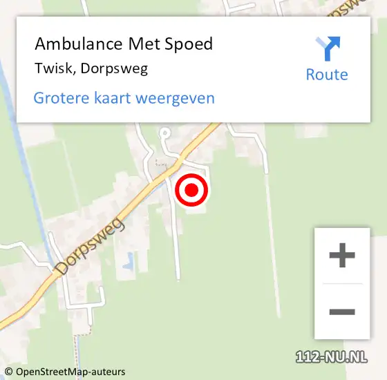 Locatie op kaart van de 112 melding: Ambulance Met Spoed Naar Twisk, Dorpsweg op 8 april 2023 22:29