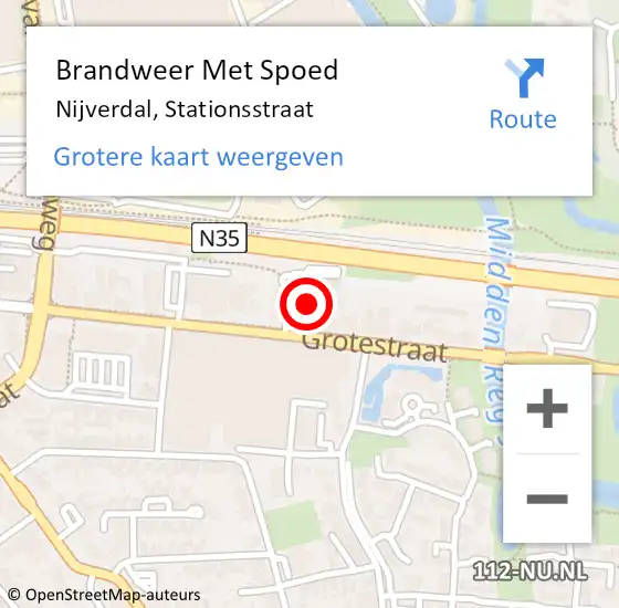 Locatie op kaart van de 112 melding: Brandweer Met Spoed Naar Nijverdal, Stationsstraat op 8 april 2023 23:40
