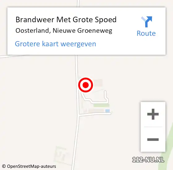 Locatie op kaart van de 112 melding: Brandweer Met Grote Spoed Naar Oosterland, Nieuwe Groeneweg op 21 augustus 2014 17:18