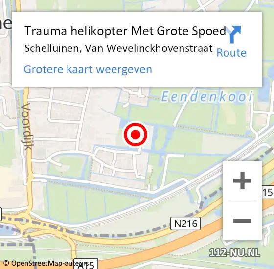 Locatie op kaart van de 112 melding: Trauma helikopter Met Grote Spoed Naar Schelluinen, Van Wevelinckhovenstraat op 9 april 2023 16:24