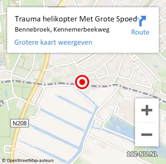 Locatie op kaart van de 112 melding: Trauma helikopter Met Grote Spoed Naar Bennebroek, Kennemerbeekweg op 9 april 2023 18:03
