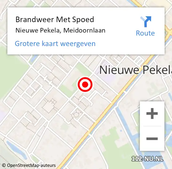 Locatie op kaart van de 112 melding: Brandweer Met Spoed Naar Nieuwe Pekela, Meidoornlaan op 9 april 2023 20:14