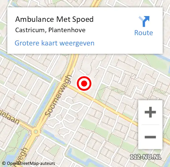 Locatie op kaart van de 112 melding: Ambulance Met Spoed Naar Castricum, Plantenhove op 9 april 2023 20:38