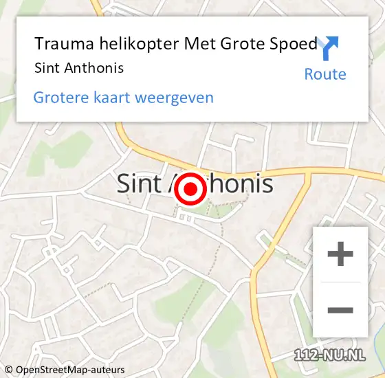 Locatie op kaart van de 112 melding: Trauma helikopter Met Grote Spoed Naar Sint Anthonis op 9 april 2023 20:46