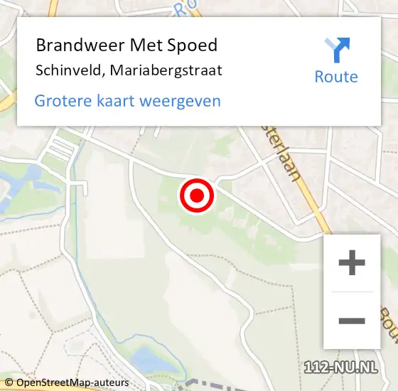 Locatie op kaart van de 112 melding: Brandweer Met Spoed Naar Schinveld, Mariabergstraat op 9 april 2023 20:51