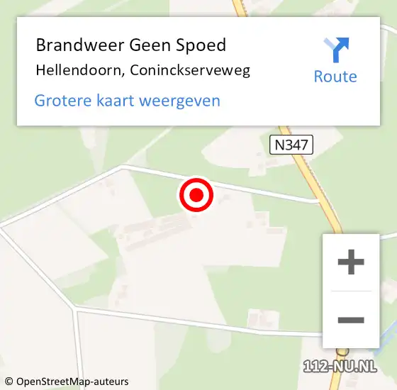 Locatie op kaart van de 112 melding: Brandweer Geen Spoed Naar Hellendoorn, Coninckserveweg op 9 april 2023 21:42