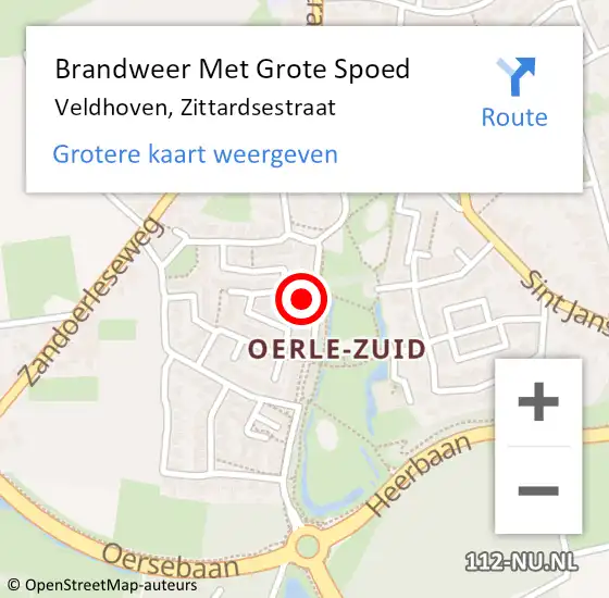 Locatie op kaart van de 112 melding: Brandweer Met Grote Spoed Naar Veldhoven, Zittardsestraat op 10 april 2023 08:03