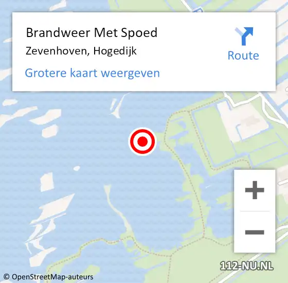 Locatie op kaart van de 112 melding: Brandweer Met Spoed Naar Zevenhoven, Hogedijk op 10 april 2023 11:25