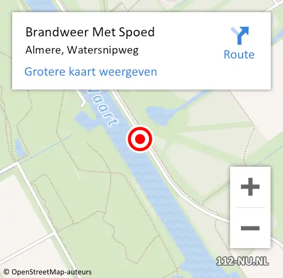 Locatie op kaart van de 112 melding: Brandweer Met Spoed Naar Almere, Watersnipweg op 21 augustus 2014 20:42