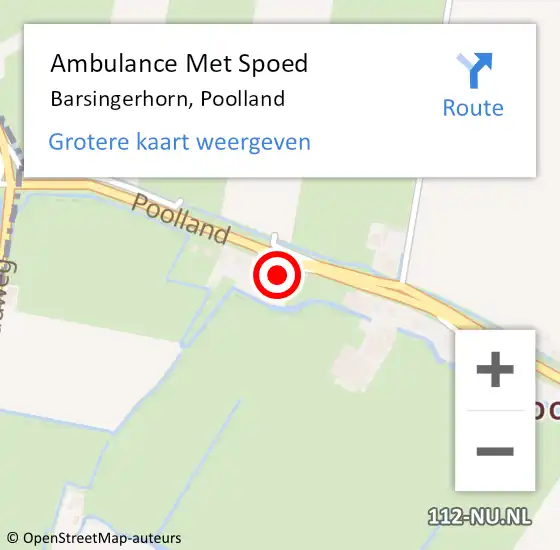 Locatie op kaart van de 112 melding: Ambulance Met Spoed Naar Barsingerhorn, Poolland op 11 april 2023 04:17