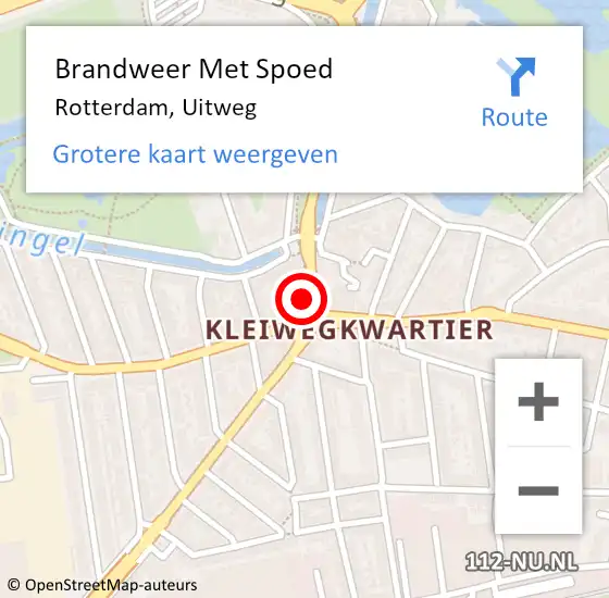 Locatie op kaart van de 112 melding: Brandweer Met Spoed Naar Rotterdam, Uitweg op 11 april 2023 05:16