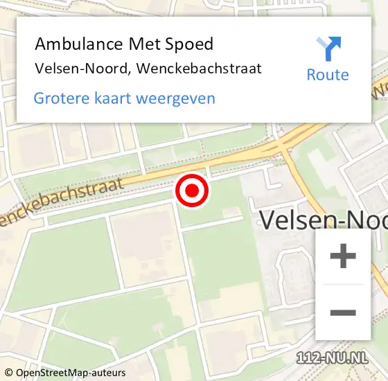 Locatie op kaart van de 112 melding: Ambulance Met Spoed Naar Velsen-Noord, Wenckebachstraat op 11 april 2023 05:44