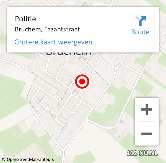 Locatie op kaart van de 112 melding: Politie Bruchem, Fazantstraat op 11 april 2023 08:22