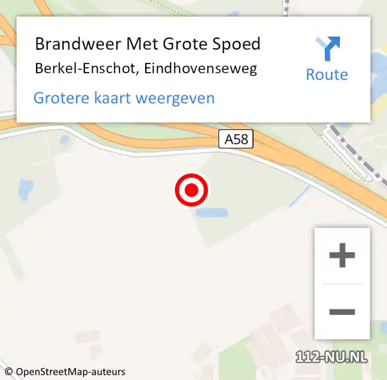 Locatie op kaart van de 112 melding: Brandweer Met Grote Spoed Naar Berkel-Enschot, Eindhovenseweg op 11 april 2023 08:52