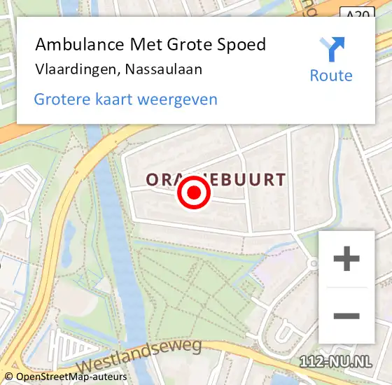 Locatie op kaart van de 112 melding: Ambulance Met Grote Spoed Naar Vlaardingen, Nassaulaan op 11 april 2023 09:14