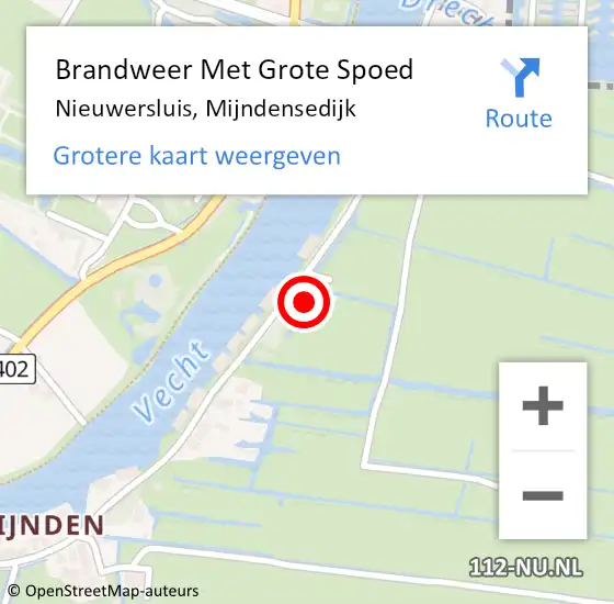 Locatie op kaart van de 112 melding: Brandweer Met Grote Spoed Naar Nieuwersluis, Mijndensedijk op 11 april 2023 09:18