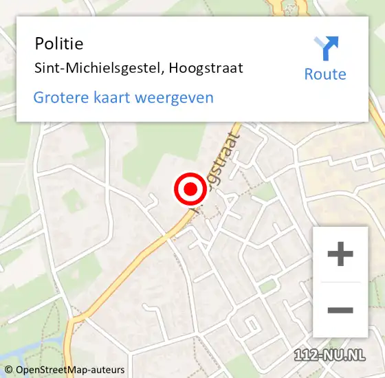 Locatie op kaart van de 112 melding: Politie Sint-Michielsgestel, Hoogstraat op 11 april 2023 11:17