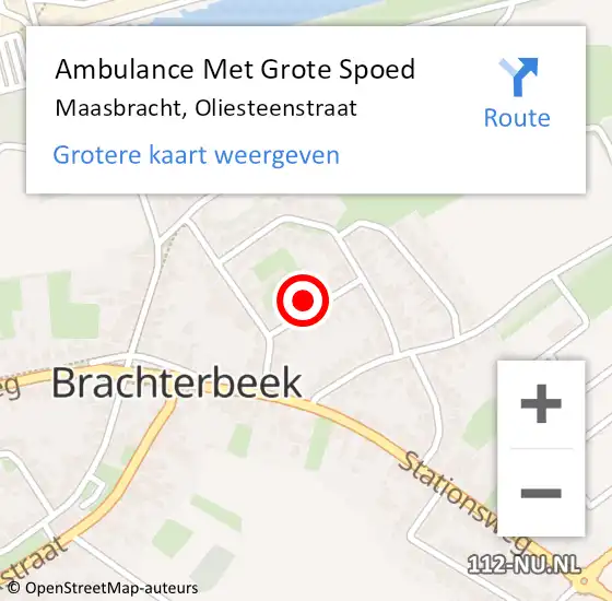 Locatie op kaart van de 112 melding: Ambulance Met Grote Spoed Naar Maasbracht, Oliesteenstraat op 11 april 2023 16:14