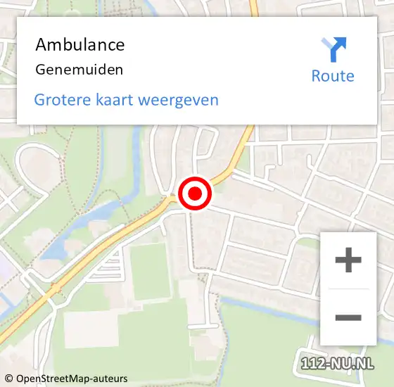 Locatie op kaart van de 112 melding: Ambulance Genemuiden op 11 april 2023 18:03